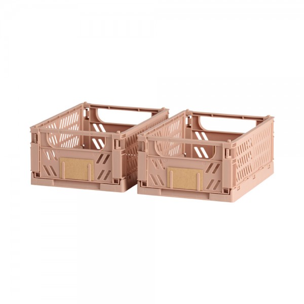 Caja almacenaje plegable arena 25 x 16,5 x 10 cm set 2 piezas